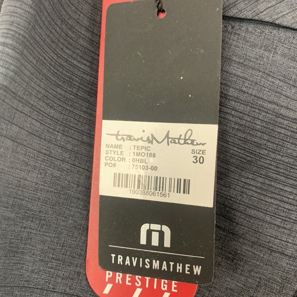 Travis Mathew Shorts Mens 30 Tepic Gray Prestige 777 Performance Golf Tech New - Picture 8 of 13